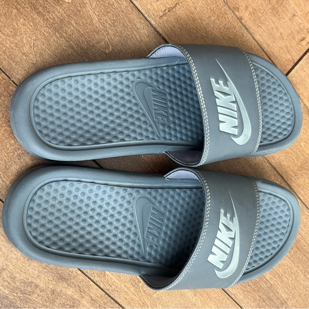 Nike Gray Slide Sandals
